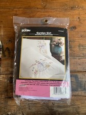 Bucilla Garden Girl Needlepoint Stamped Pillowcases WM45367 3 
