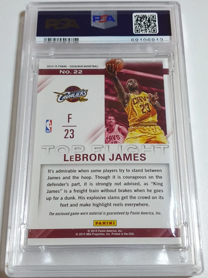 2014 Panini Excalibur Lebron James #PATCH Game Worn Jersey - PSA 9 (POP 4) - Image 3 of 3