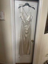 ELIZA J METALLIC CHAMPAGNE MAXI DRESS SZ 16