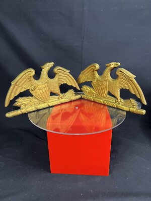 Vintage Virginia Metal Crafters Solid Brass Spread Eagle Book Ends