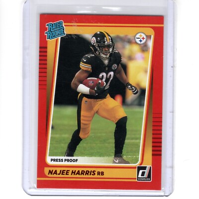 Najee Harris 2021 Donruss Rated Rookie Red Press Proof Pittsburgh Steelers N31