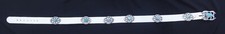 VINTAGE NAVAJO TURQUOISE SAND CAST SILVER CONCHO BELT, 7 CONCHOS, WHITE LEATHER