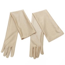 Women Elastic Long Gloves Wedding Bridal Evening Party Prom Five Finger Mittens
