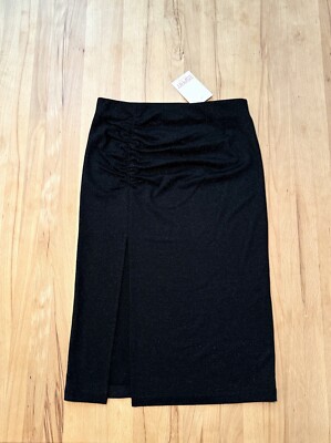 Neu Esprit Bleistift Rock Mit Schlitz Gr. S, 36-38 Schwarz Mit Glitzer
