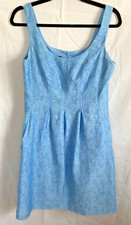 Womens Junior Nine West Fully-Lined Sleeveless Fit & Flare Blue Dress, Size 8