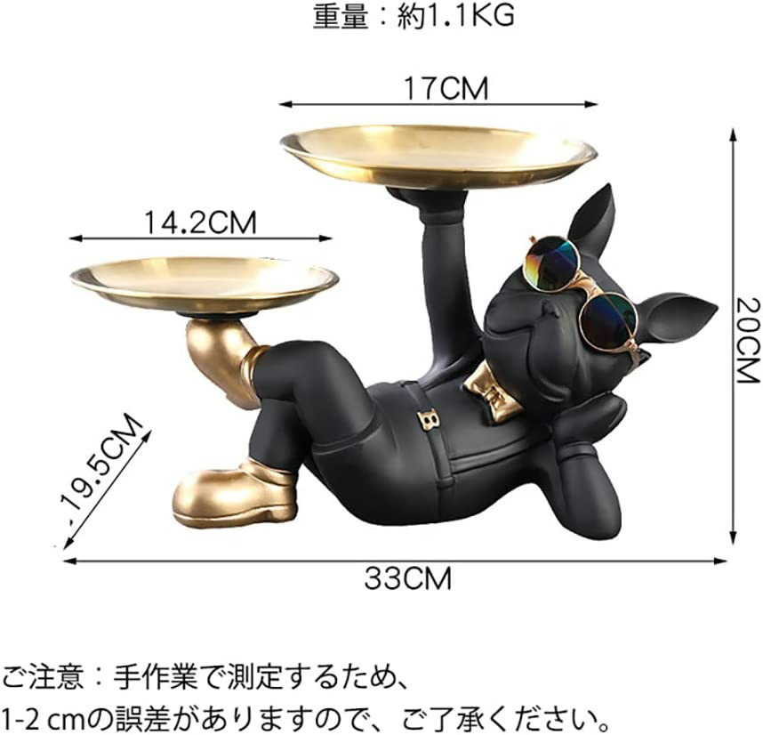 Yipyon Mr. Dog Lifting Plates Accessorio Vassoio Figura Cane Toro Francese da... foto 5