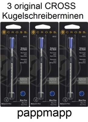 3 x Original CROSS Kugelschreibermine alle Farben + Stärken Kuli Minen Gewinde
