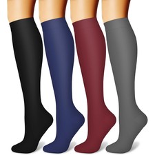 3 Pares Medias Calcetines De Compresion Para Hombres Y Mujeres Best - 15-20 Mmhg