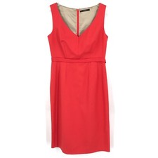 Tahari Womens Dress 8 Orange Sleeveless Zipper Sexy Lined Holiday