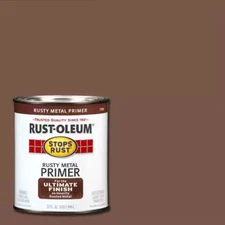 Rust-Oleum 1 qt. Flat Rusty Metal Interior/Exterior Oil Based Primer Stops Rust