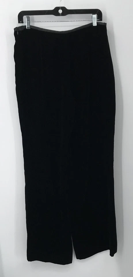 Armani Collezioni Mujer Negro Terciopelo Pierna Recta Pantalones Talla 10 Foto 2 de 3