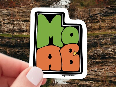 Moab Utah Waterproof Vinyl Sticker For Laptop, Water Bottle, Car, Cooler