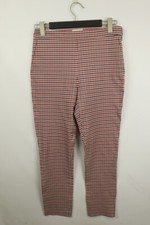 SÉZANE SEZANE Clara High Rise Plaid Red Blue White Gingham Trousers Size 38  W32