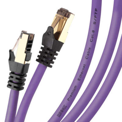 Duronic CAT8 PE 2 m Ethernet Kabel Netzwerk RJ45 Gigabit LAN 40 Gbps