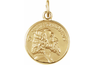 14KT Yellow Gold St Jude Thaddeus Patron Saint of Lost Causes