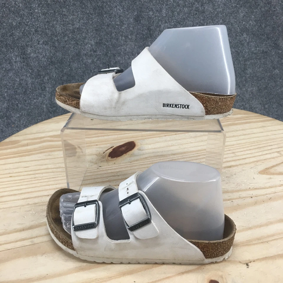 Босоножки Birkenstock молодежные 31 Arizona шлепанцы белые кожаные с пряжкой повседневные туфли на плоской подошве - Изображение 2 из 4