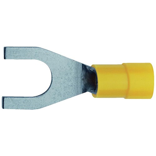 CAPICORDA PREISOLATI A FORCELLA GIALLO FORO 3.5 MM PER CAVO UNIPOLARE 6 MMQ - Imagen 1 de 2