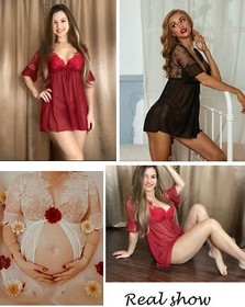 Plus Size Women Lingerie Women's Kimono Robe Nightgown Babydoll Sexy Sleepwear