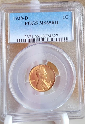 1938 D Lincoln Memorial Wheat Cent PCGS MS 65 RD