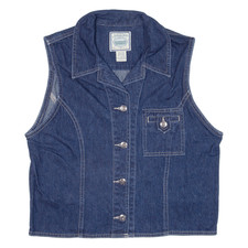 St John's Bay Denim Gilet Blue Womens M