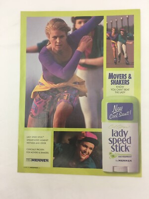 1991 Mennen Lady Speed Stick Anti-Perspirant Vintage Magazine Print Ad
