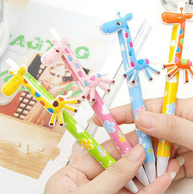 4Pcs Fashion Cute Colorful Giraffe Ballpoint Pen Office School Supply Stationery