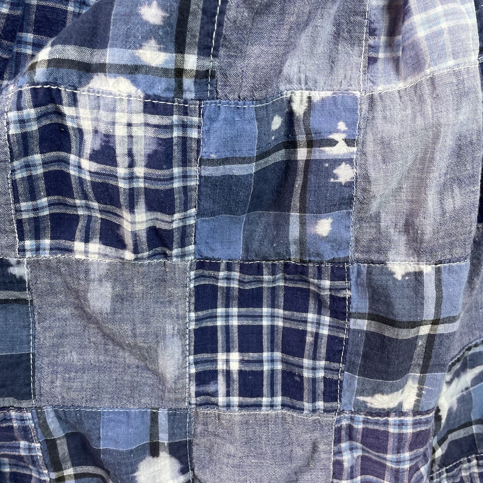 1990s Laundry Patchwork Chambray Plaid Sleeveless… - image 8