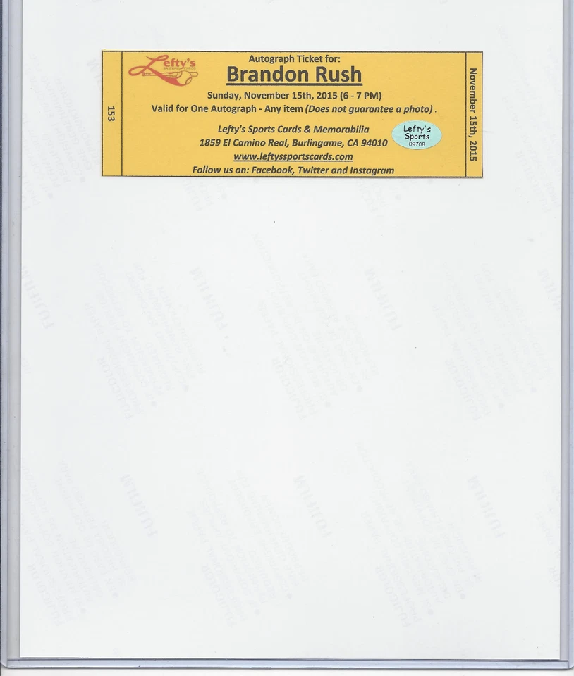 Foto automática de 8x10 de Brandon Rush Golden State Warriors - firmada en tienda 15/11/15 Foto 2 de 2