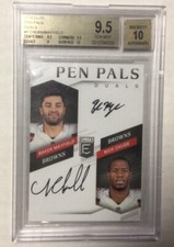 2018 Elite Pen Pals Baker Mayfield Nick Chubb Auto Rookie BGS 9.5 Autograph