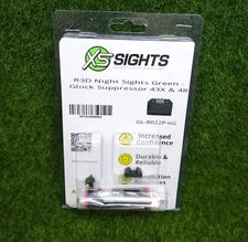 XS Sights R3D Night Sight Suppressor Height Green Glock 42 43 43X 48 GL-R022P-6G