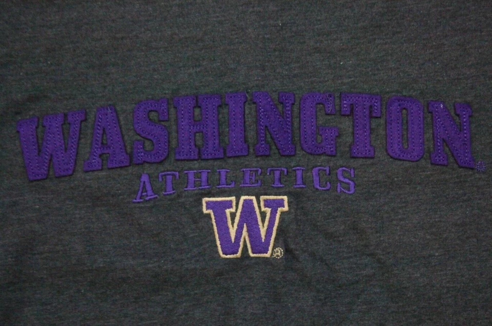 Large OVB Washington Athletics Short Sleeve Gray Purple Graphic T-Shirt Top DD23 - Image 3 of 4
