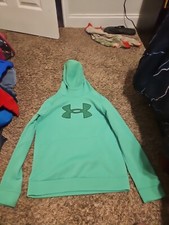 Under Armour Pullover Hoodie Sweatshirt Lime Green Youth LARGE preowned ......B2