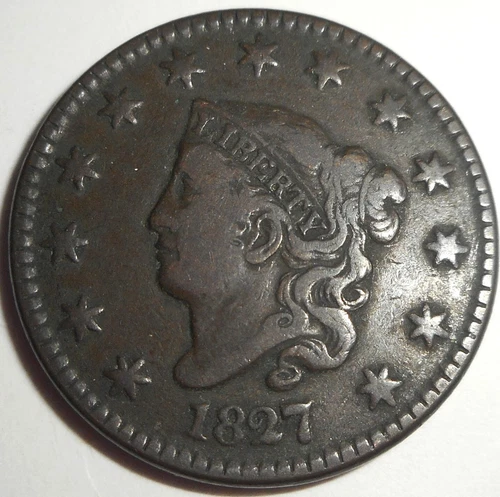 1827 Large Cent, Nice Early Copper, Estate Sale, FREE SHIP