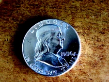 Brilliant Uncirculated 1956 Franklin Full Bell Lines (FBL) Silver Half $ M17