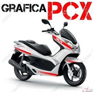 Stickers Kit Decal Honda Pcx 125 150 Racing Fairings Red 