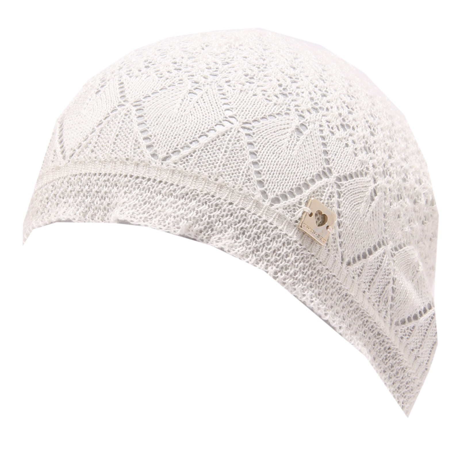 4598X хлопковая шапочка cappello bimba girl TWIN-SET цвета слоновой кости