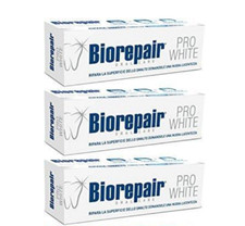 FREE Ship 3 BIOREPAIR TOOTHPASTE PRO WHITE ENAMEL RESTORATION NO FLUOR ITALY