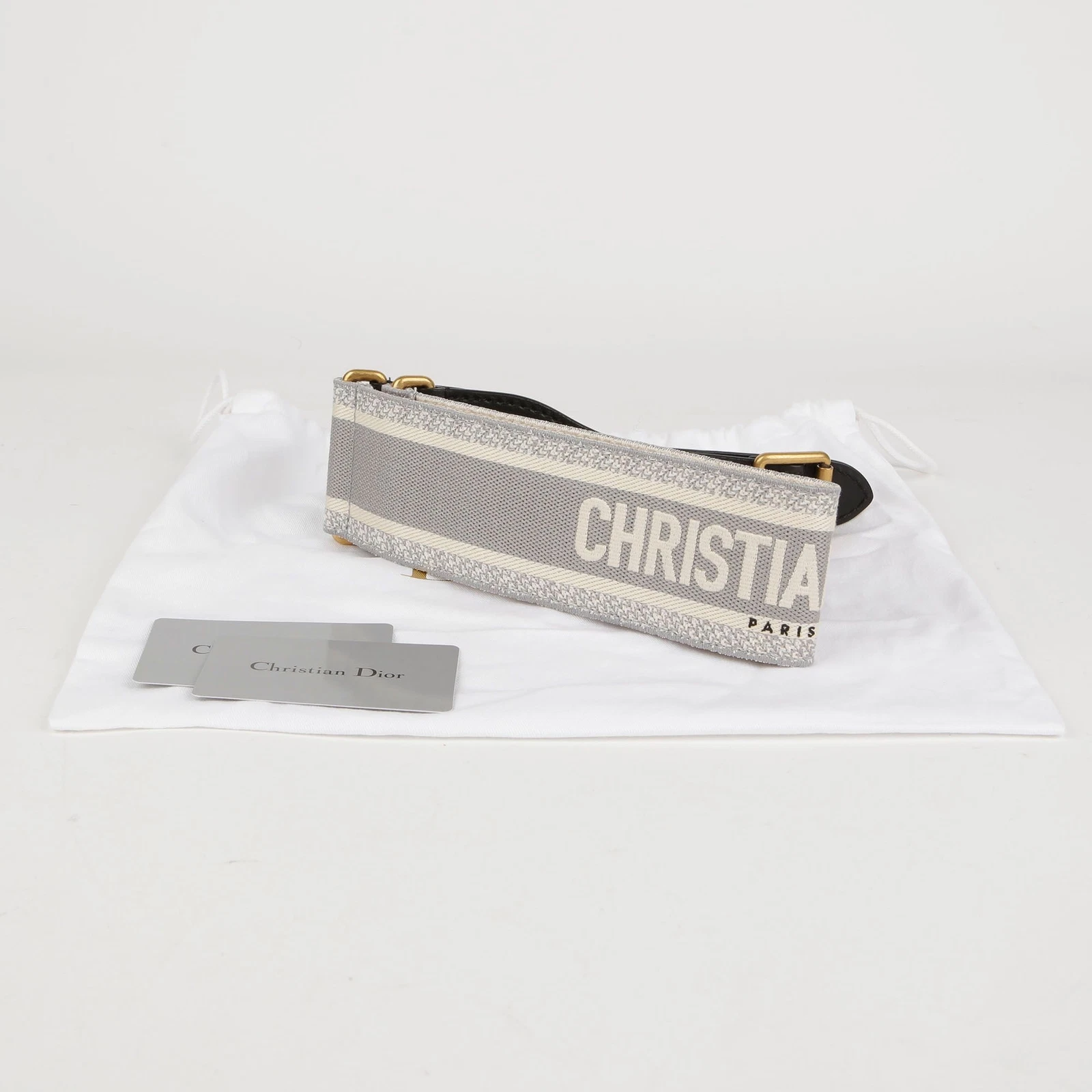 Ceinture Dior grise en toile brodée logo 75 53741060