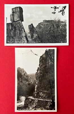 2 x Photo Postcard Thale in the Harz around 1935 Hexentanzplatz and Bodetal (144536