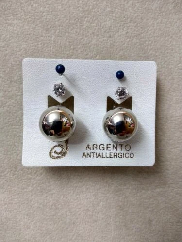 Orecchini di lusso con gemme perle d'argento