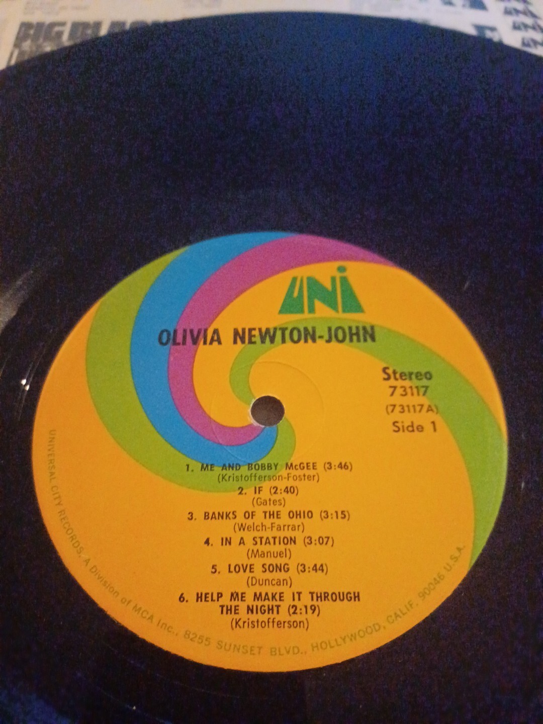 Olivia Newton John•If Not For You•Record 73117•Uni 1st Press'71•STRONG VG/VG+