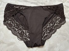 Vtg Unbranded 170593X Sheer Lace Polyester Cheeky Hipster Sz 10 Brown Panties