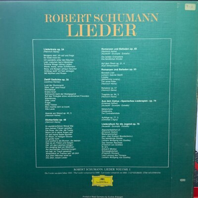 SCHUMANN-LIEDER-VOL. 2-ESCHENBACH-DGG 2563 899 3-LP VINYL BOX SET