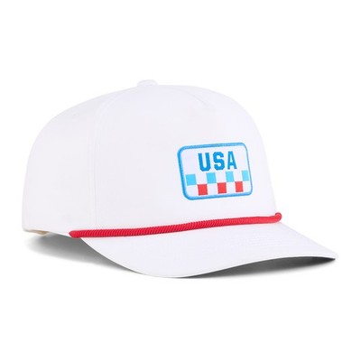 NEW Puma Golf 2025 USA 5-Panel Snapback Hat Cap - White Glow
