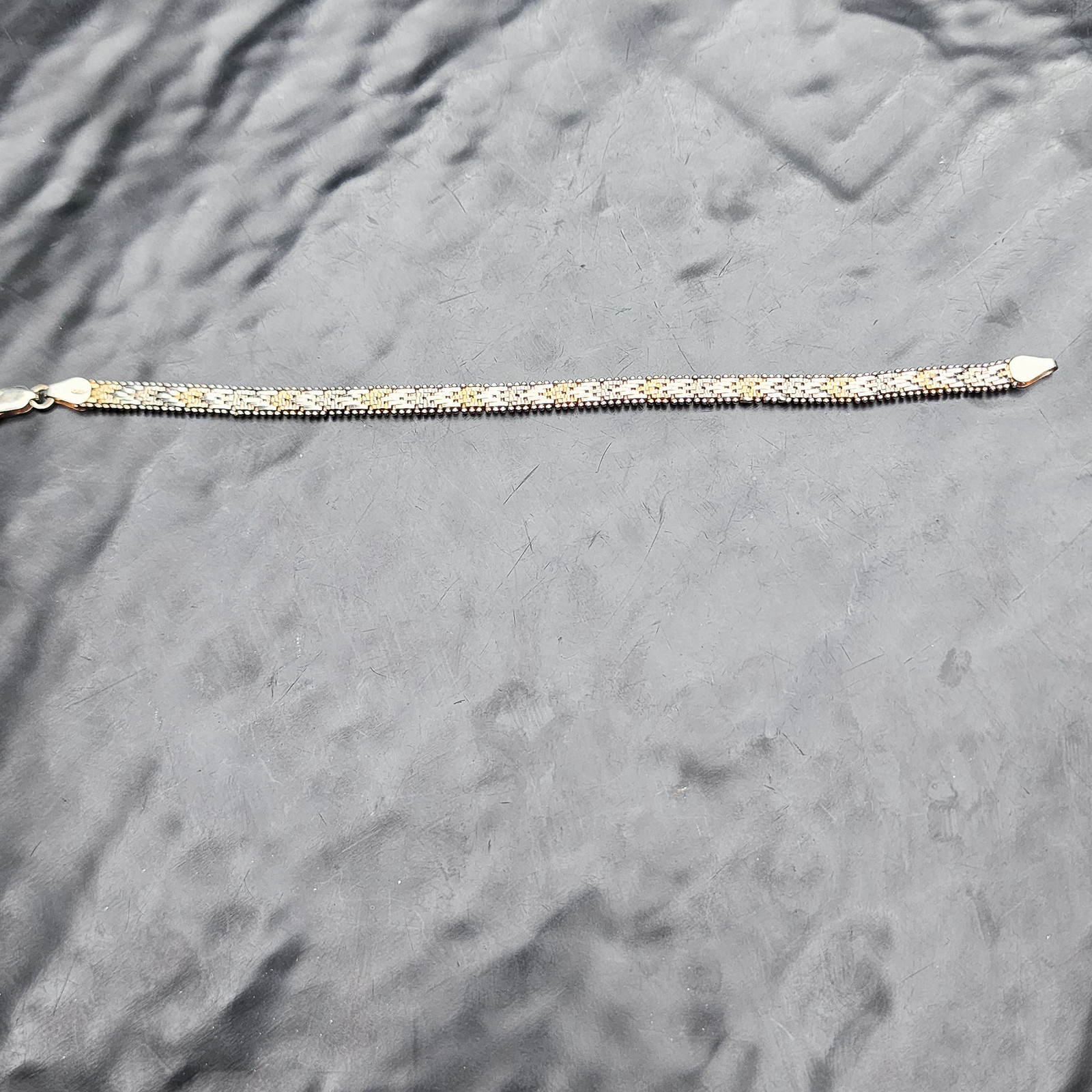 925 Italian Sterling Silver Riccio Woven Tri-Color Mesh Chain Bracelet 7 ✨