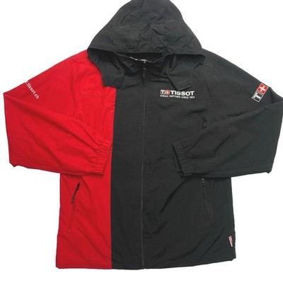 Tissot Swiss Swatches Rain Jacket Mens L Red/Black Windbreaker Coat