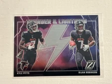 2023 Panini Zenith - Thunder & Lightning Bijan Robinson, Kyle Pitts #1 (RC)