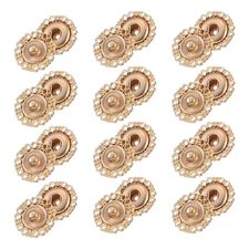 12 Sets Hollow Flower Snap Buttons, Press Buttons 15mm, Gold