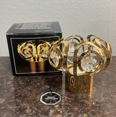 Crystal Temptations 24K Gold Plated Candle Holder Strass Swarovski Crystals 2527