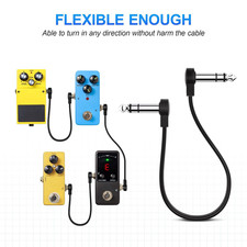 2 Pack Premium 12" Stereo TRS Flat Patch Cables Low Profile to save More Space